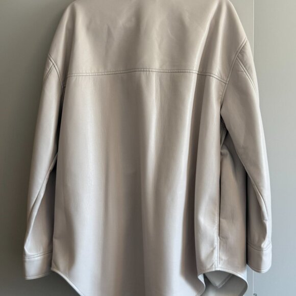 Size XL Aritzia Wilfred Ganna Jacket in Vegan Leather - Vin Gris - Picture 2 of 3